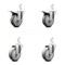 Service Caster 4 Inch Gray Poly Swivel 3/4 Inch Square Stem Caster Total Lock Brakes SCC, 2PK SCC-SQTTL20S414-PPUB-GRY-34-2-S-2 - alternate 1